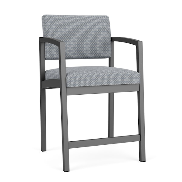 Lesro Lenox Steel Hip Chair Metal Frame, Charcoal, RS Fog Upholstery LS1161 - main